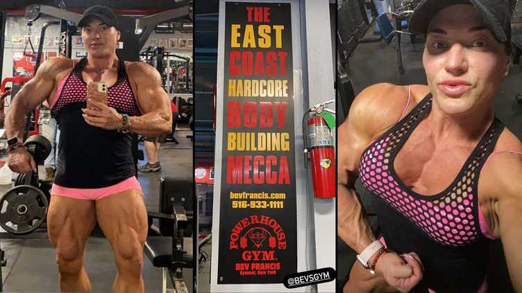 IFBB Pro Helle Trevino visiting Bev Francis Powerhouse Gym